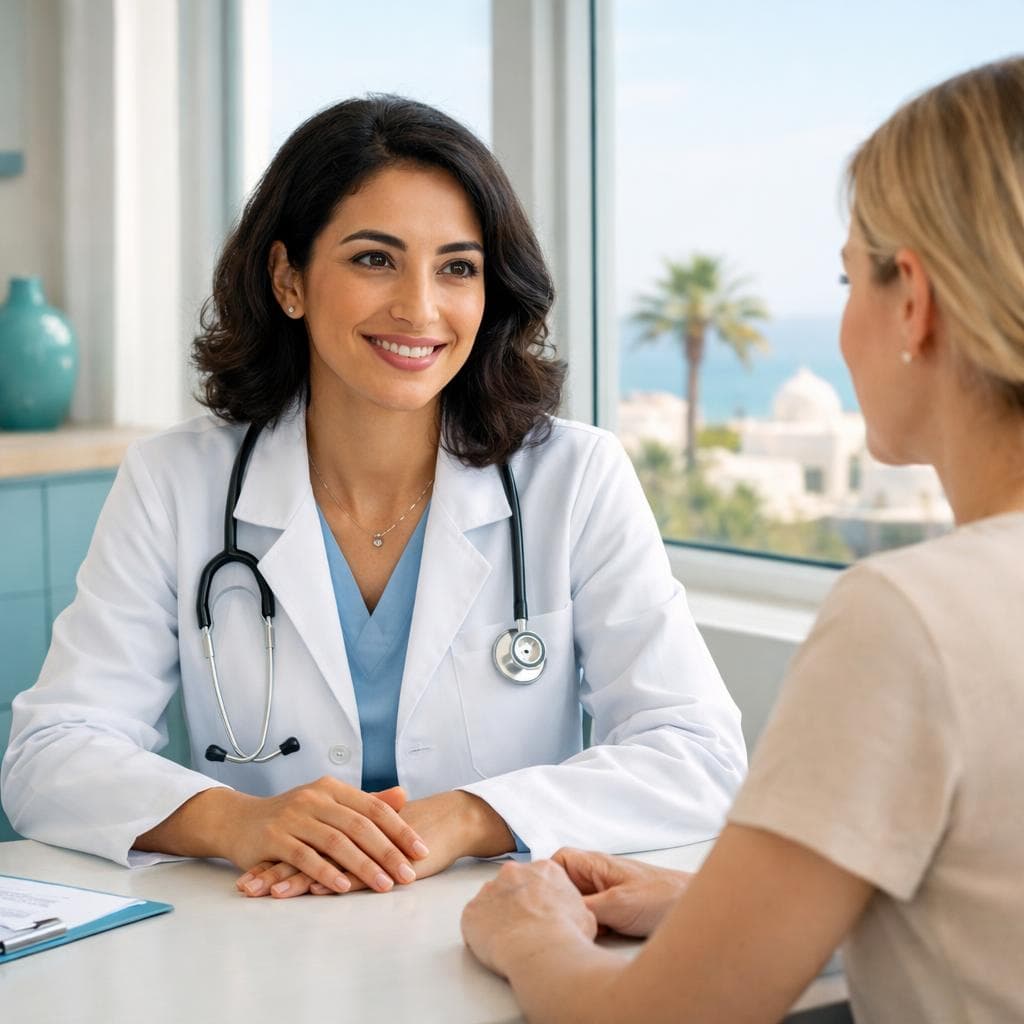 Équipe de coordination médicale Heal-U et installations chirurgicales accréditées en Tunisie.